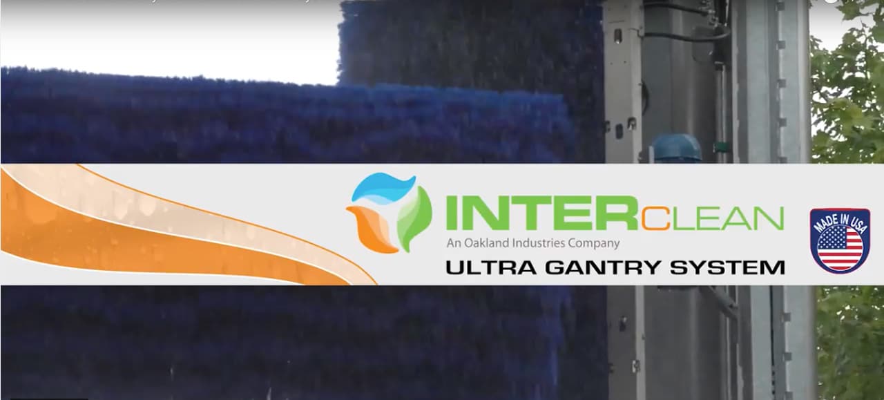 Close up of InterClean ultra gantry wash system brushes