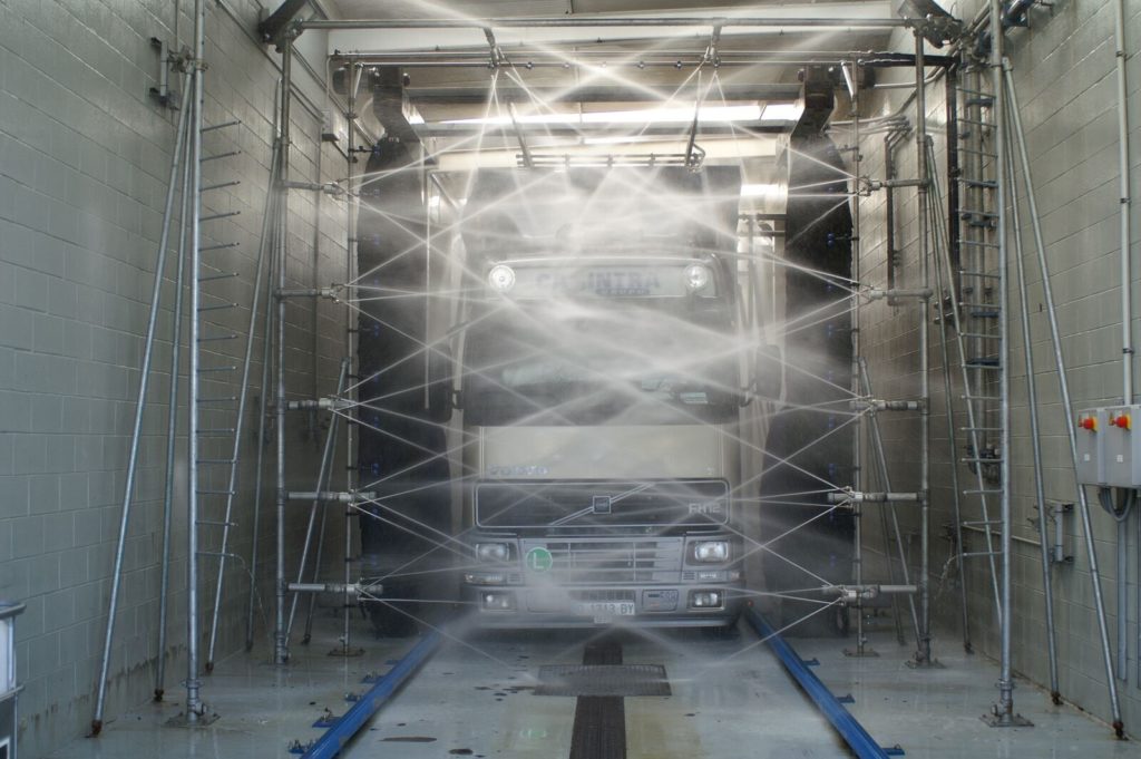 Double bus wash system.