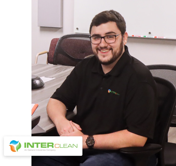 InterClean employee sitting in a chair