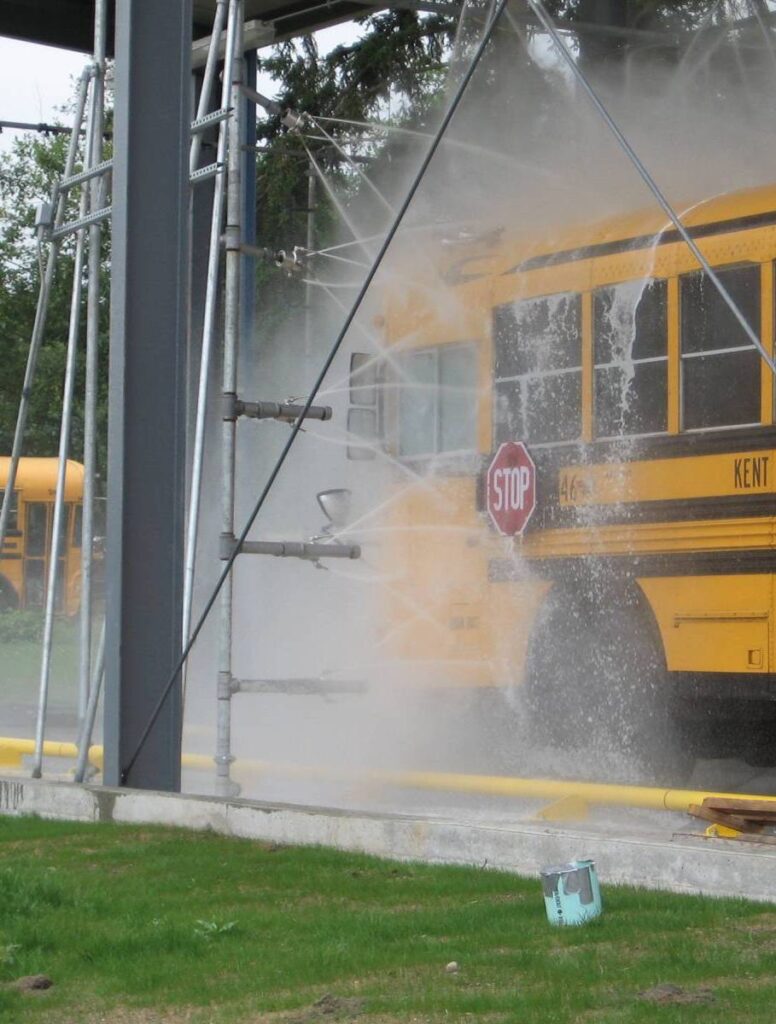 Drive Through Touchless Spinner Wash System - School Bus