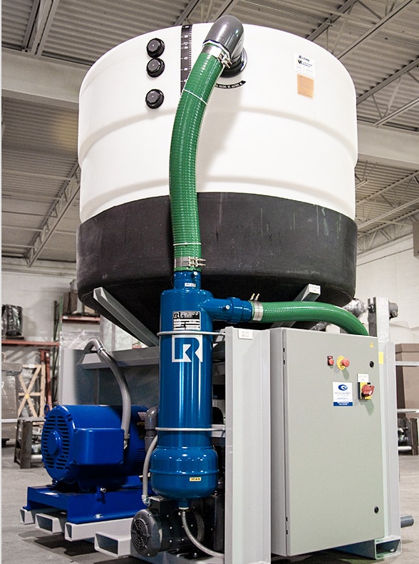 EQ 100 wash water recycling system set up