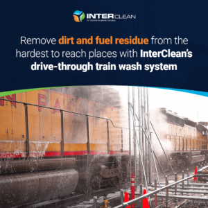 Train being washed by InterClean system