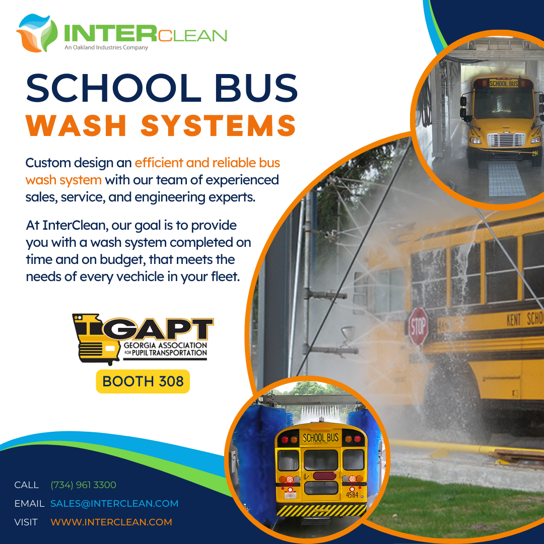 InterClean School Bus Wash Systems for School Bus Fleets.