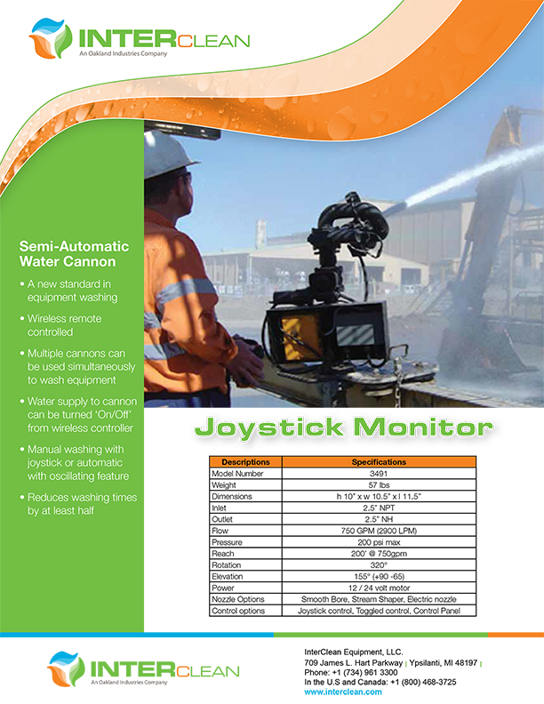 Robotic Joystick Monitor for Manual Wash Systems