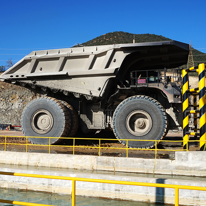 Before: Haul Truck 641, before going through the InterClean Haul Truck Wash at the Buenavista del Cobre Mine Site